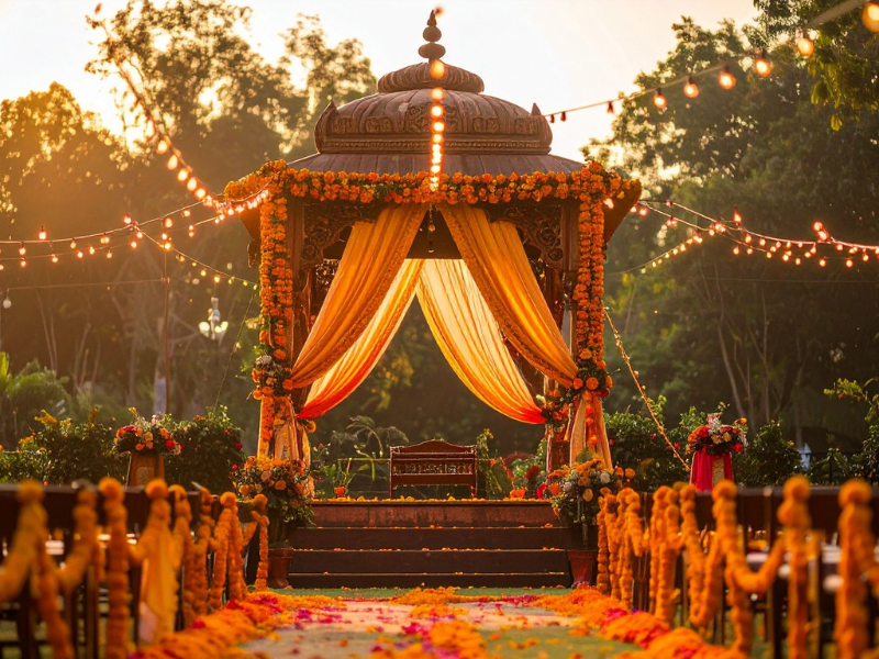 Green Vows Estate - Outdoor wedding ceremony setup